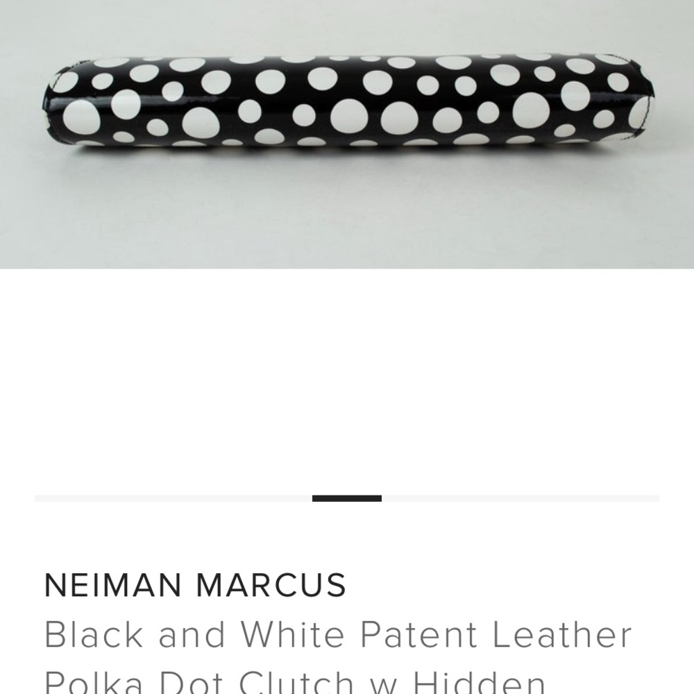 Polka Dot Clutch Bag - Black and White - Picture 2 of 10